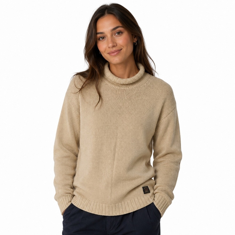 Vintage 90s Polo Jeans Co Ralph Lauren Sweater Unisexโ Small Cream Mock Neck